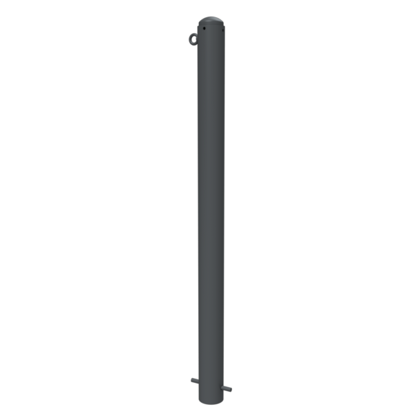 Dekorativ puller | Serie 480B | � 82 mm | fastmonteret, til indst�bning i beton med jordanker, total l�ngde ca. 1300 mm | uden l�s | med 1 �je
